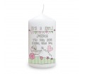 Whimsical Pram Its a Girl Personalised Candle