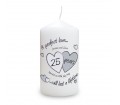 A Perfect Love Silver Anniversary Personalised Candle