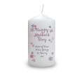 Flowers and Butterflies Happy Mothers Day Personalised Candle