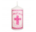 Pink Christening Personalised Candle