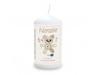 Cotton Zoo Pink Tweed the Bear Personalised Candle