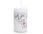 Heart Stitch Mum Personalised Candle